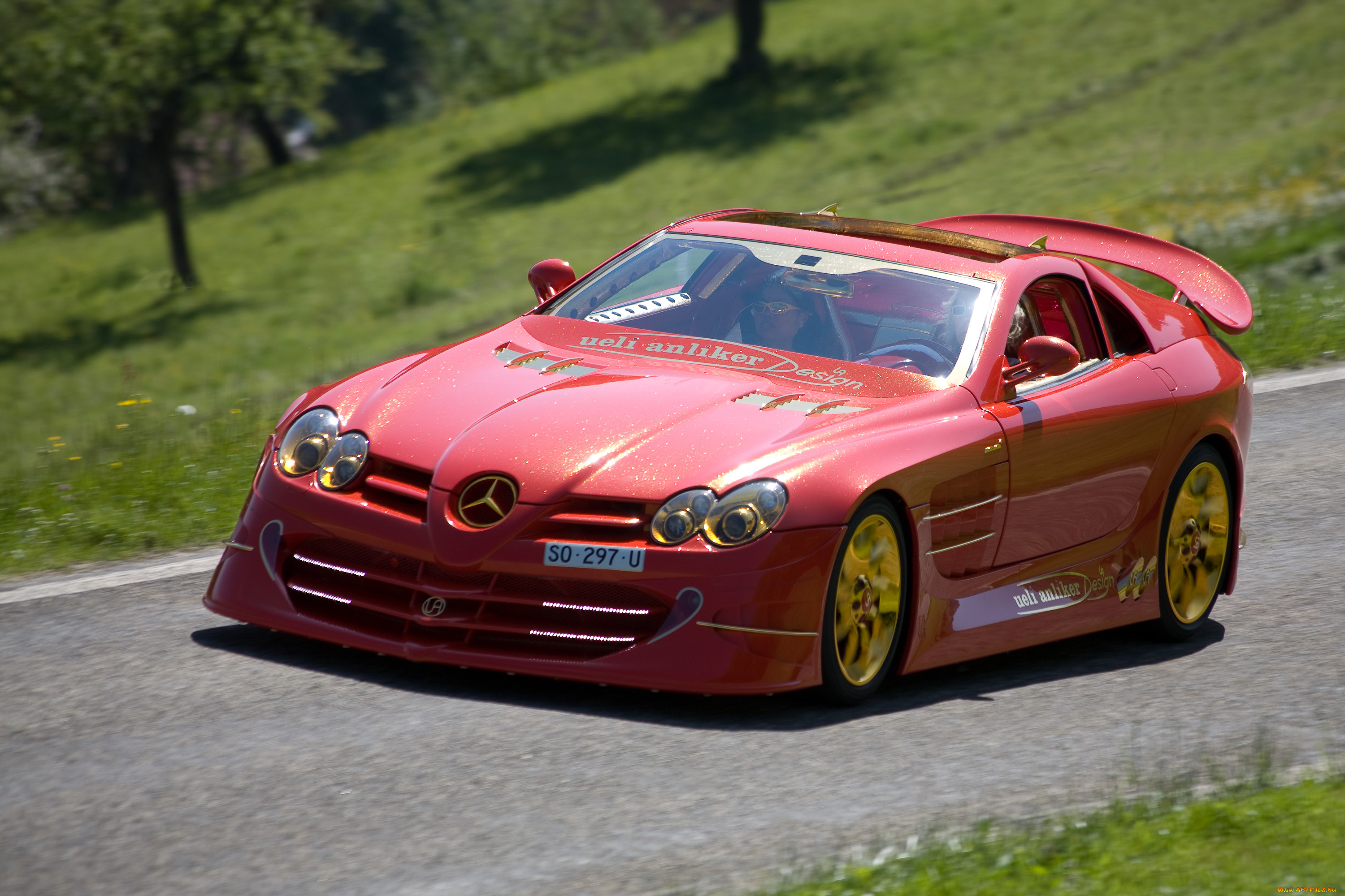 mercedes-benz slr mclaren 999 red gold dream 2011, , mercedes-benz, slr, mclaren, 999, red, gold, dream, 2011